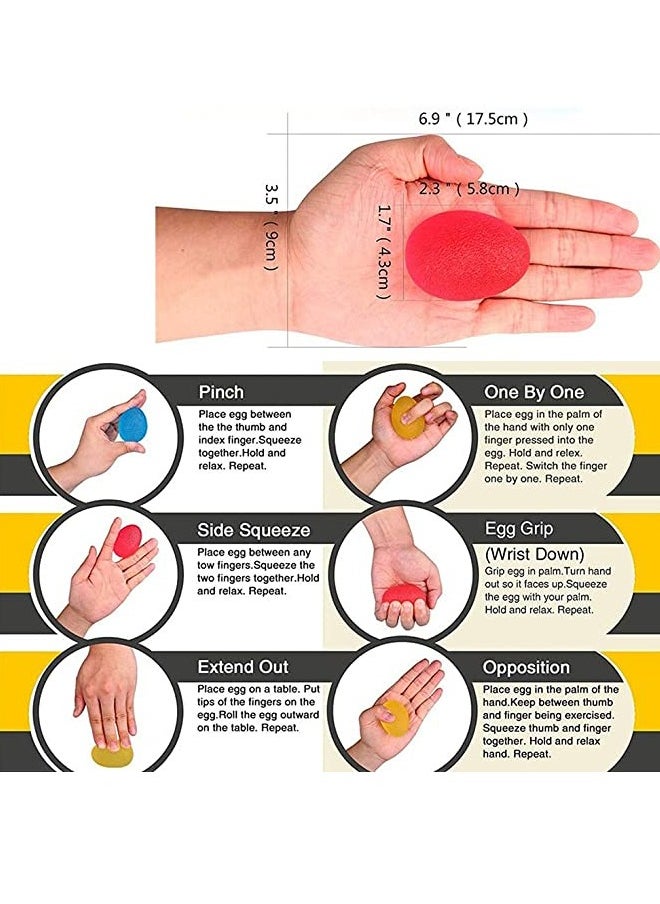 GUSGU 5pcs Hand Grip Strength Trainer, Stress Ball for Adults and Kids, Hand Therapy Ball Squishy Stress Relief Balls, Squeeze Balls Hand Exercise Tool Squeeze Balls  - Image 4