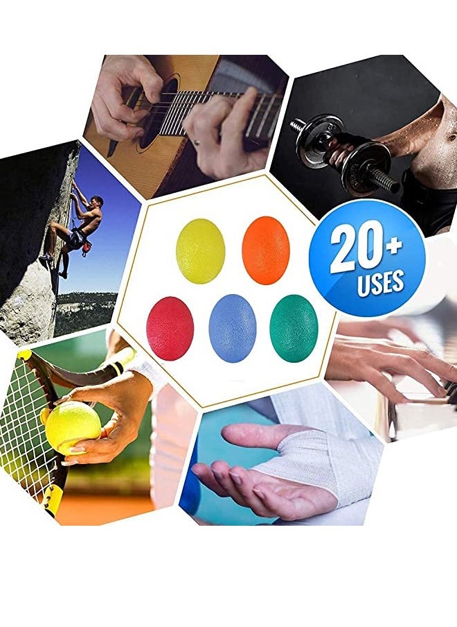 GUSGU 5pcs Hand Grip Strength Trainer, Stress Ball for Adults and Kids, Hand Therapy Ball Squishy Stress Relief Balls, Squeeze Balls Hand Exercise Tool Squeeze Balls  - Image 5