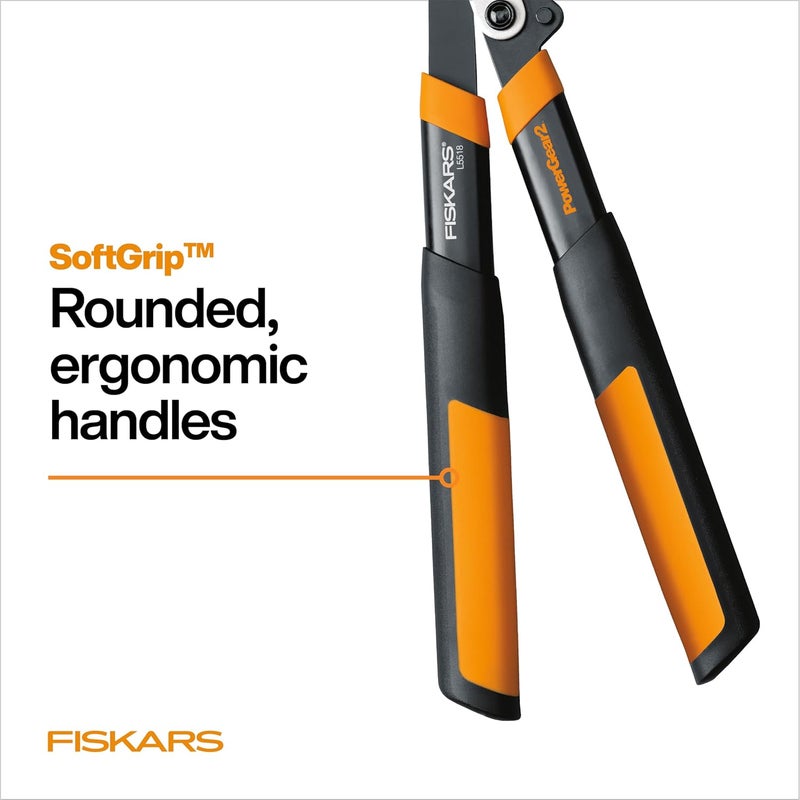 Fiskars مقص شجر بطول 18 بوصة، ثقيل الوزن، بشفرة فولاذية حادة لقطع فروع الأشجار حتى قطر 1.5 بوصة، تقنية PowerGear2 تضاعف القوة، مقص يدوي - Image 5
