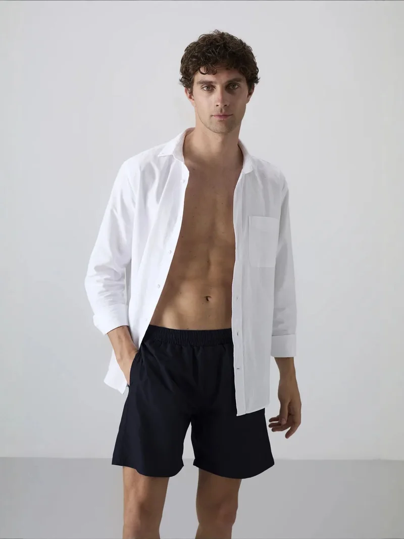 Tommylife Navy Blue TOMMY Men's Pull-On One-Piece Shorts Set for Men | Best Price UAE
