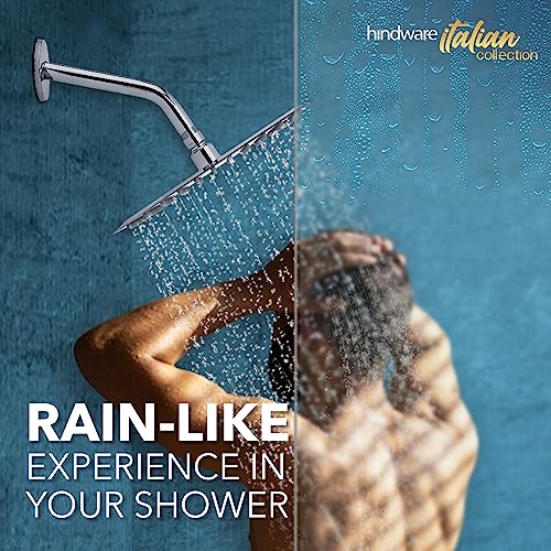 Hindware Stainless Steel 250 mm Ultra Thin Square Overhead Shower | Wall Mounted | Chrome Finish | Detachable Spray Nozzles | Silicon Nozzles | Sustains High Water Pressure - Image 2