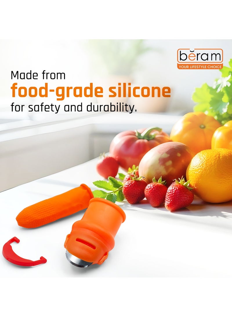 Beram Silicone Thumb Knife, Kitchen Protective Gloves with Blade, Vegetable Harvesting Knife, Scissors for Cutting Plants, Protective Gardening Plucking Device, Daily Use Kitchen Tool - Image 4