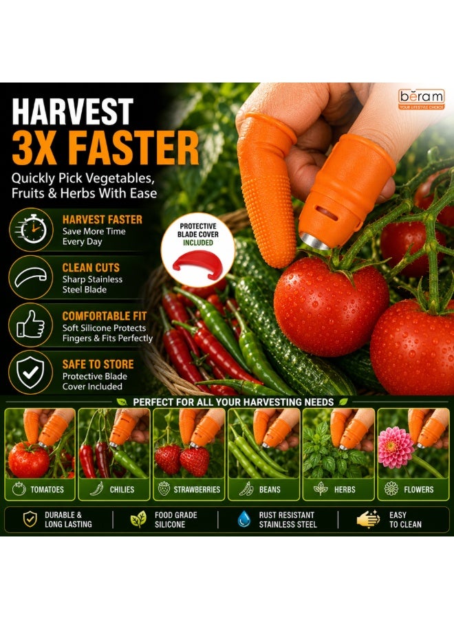 BERAM Silicone Thumb Knife Finger Protector, Garden Harvesting Tool for Vegetable Picking,Fruit Harvesting, Plant Pruning & Cutting, Adjustable Finger Blade for Gardening, Farming & Outdoor Use - Image 5