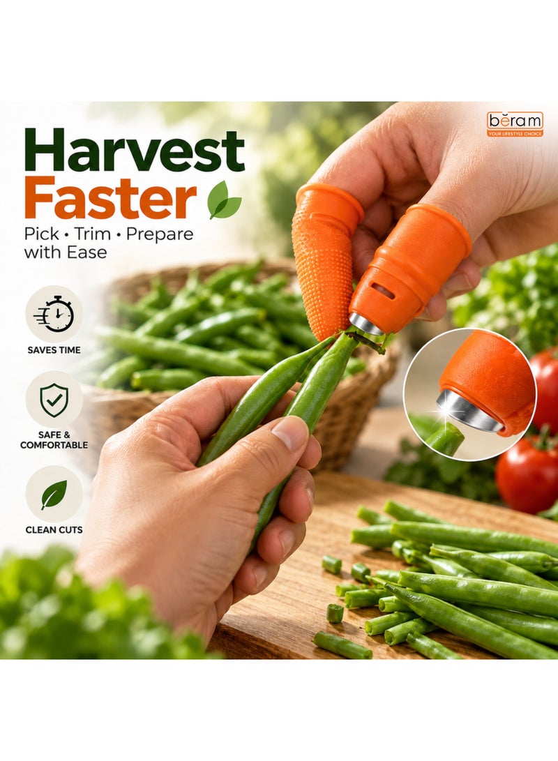 BERAM Silicone Thumb Knife with Finger Protector, Stainless Steel Blade & Protective Cover, Reusable Garden Harvesting Cutter for Tomatoes, Chillies, Strawberries, Beans, Herbs & Flowers - Image 2