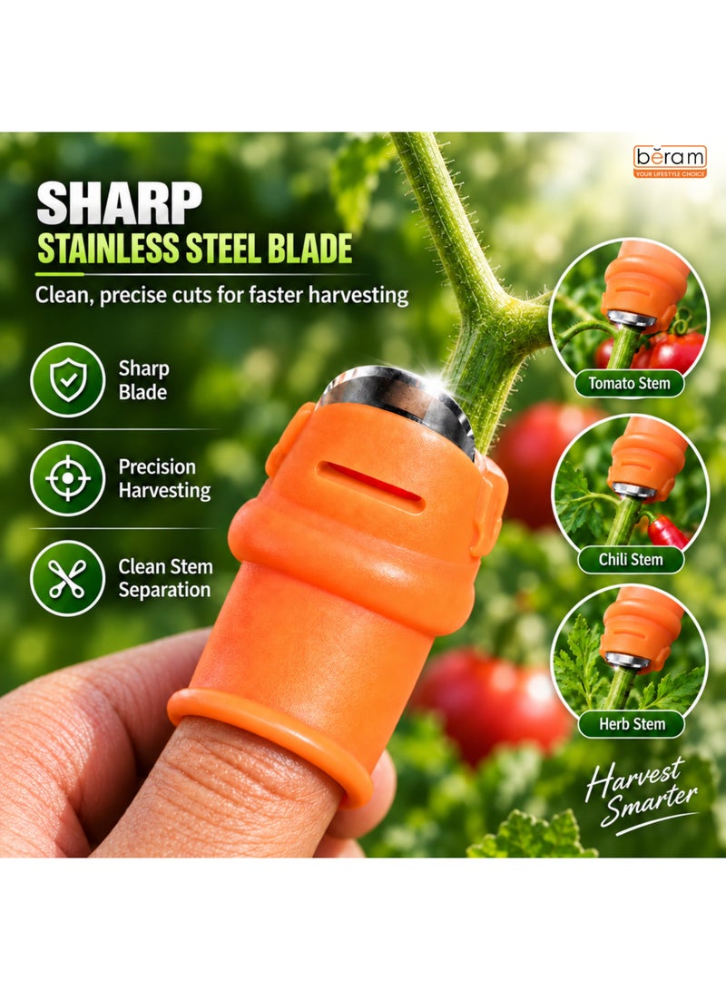 BERAM Silicone Thumb Knife with Finger Protector, Stainless Steel Blade & Protective Cover, Reusable Garden Harvesting Cutter for Tomatoes, Chillies, Strawberries, Beans, Herbs & Flowers - Image 5