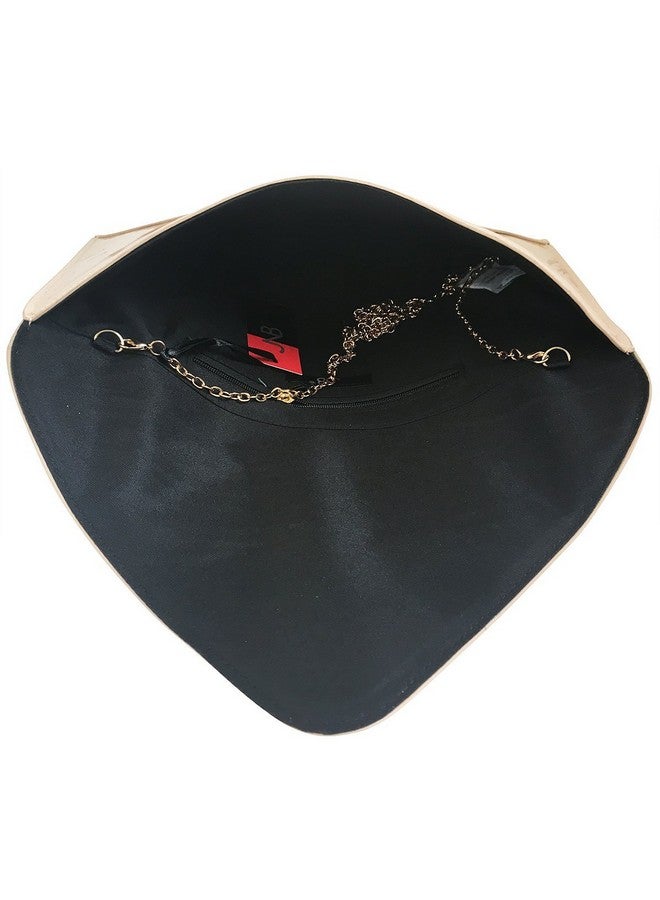 JNB Faux Patent Leather Envelope Candy Clutch Bag Nude - Image 5