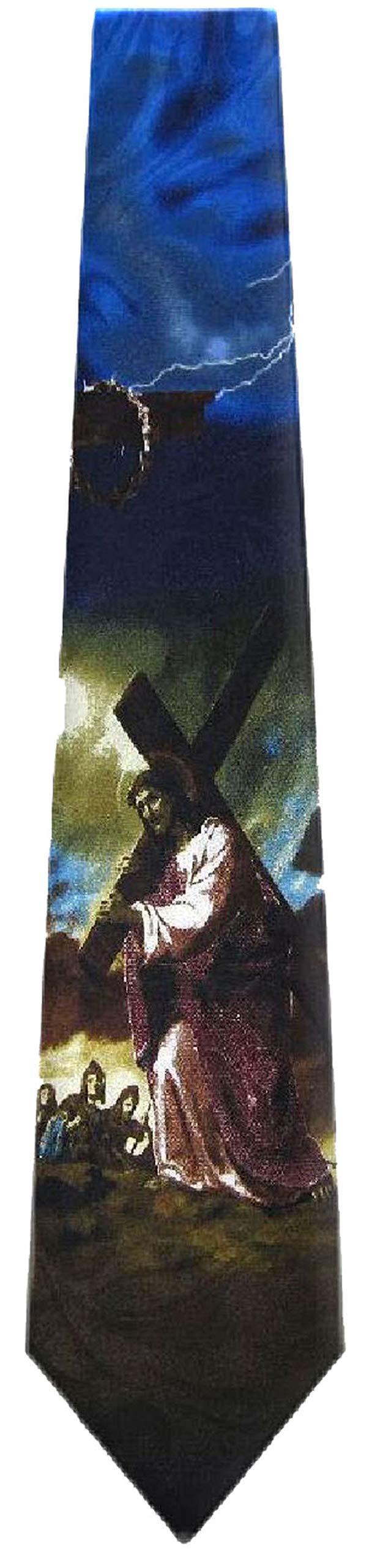 BUYYOURTIES CH-351 - Mens Novelty Christian Necktie - Navy Brown - Image 5