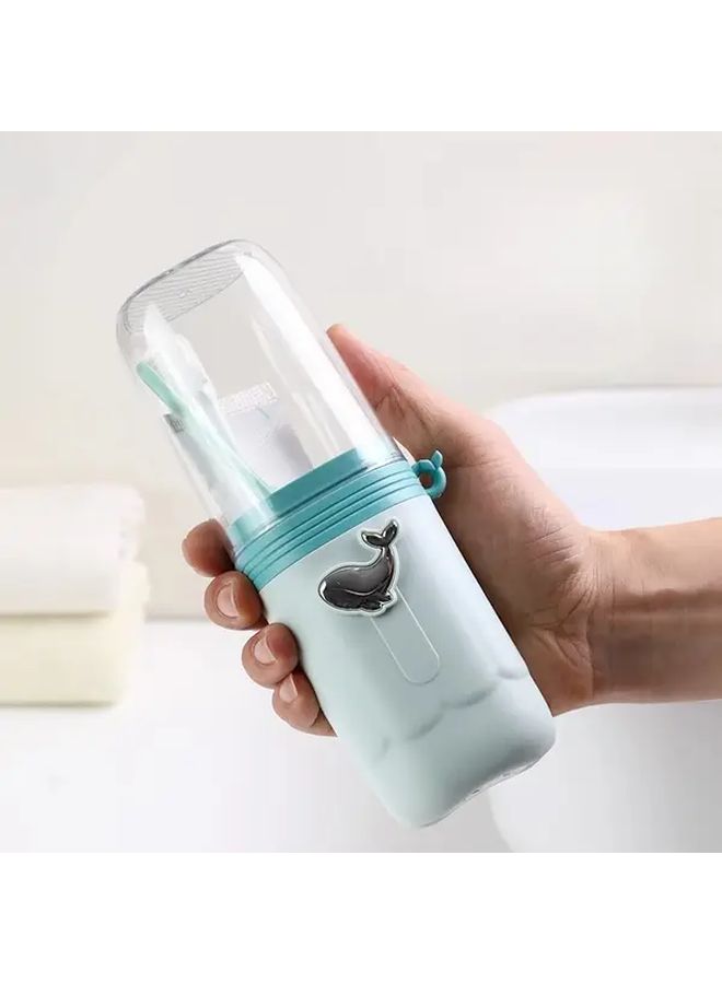 1pc Travel Toiletry Cup Organizer Set With Toothbrush Holder And Mouthwash Cup In Kawaii Beige Khaki Color Durable Plastic Bathroom Storage For Home Travel Dorm Office Space Saving Lid Design Easy Clean Clear Cosmetics Case For Hotel Toiletries Bag - Image 2