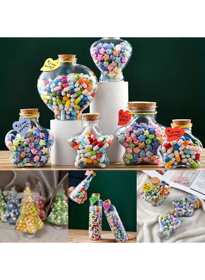 Wishing Star 16 57oz برج البلاستيك قابلة للطي الشريط ورقة زجاجة DIY الحرفية حاوية - Image 1
