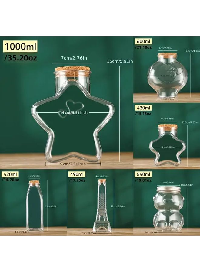 Wishing Star 16 57oz برج البلاستيك قابلة للطي الشريط ورقة زجاجة DIY الحرفية حاوية - Image 2