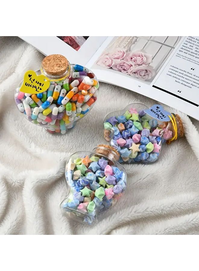 Wishing Star 16 57oz برج البلاستيك قابلة للطي الشريط ورقة زجاجة DIY الحرفية حاوية - Image 4