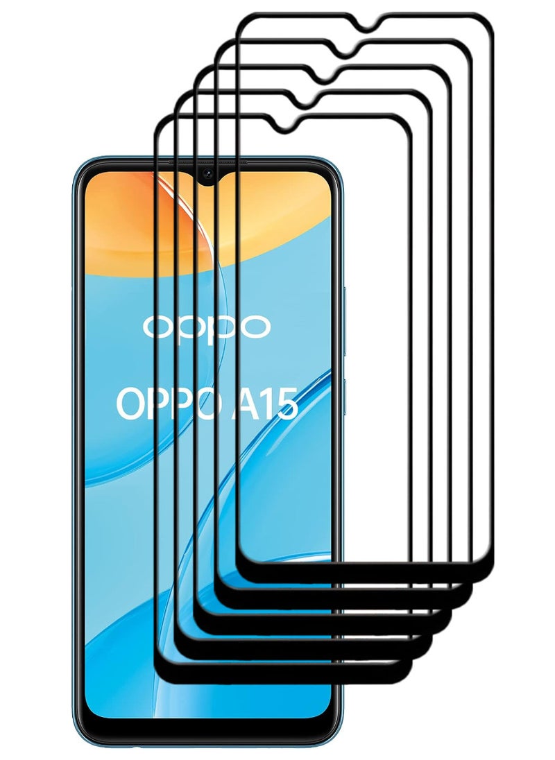 ACLIX 5 Pieces Antistatic ESD Dustproof Premium Quality High Definition Tempered Glass Screen Protector Designed For Oppo A15 - Image 1