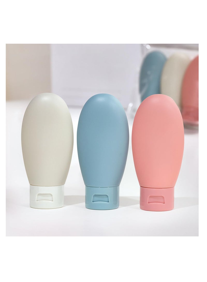 ECVV 3 Pack Portable Travel Bottles for Toiletries, Leakproof Refillable Liquid Containers for Shampoo, Body Lotion, Hair Conditioner, 60ml/2.02oz - Image 1