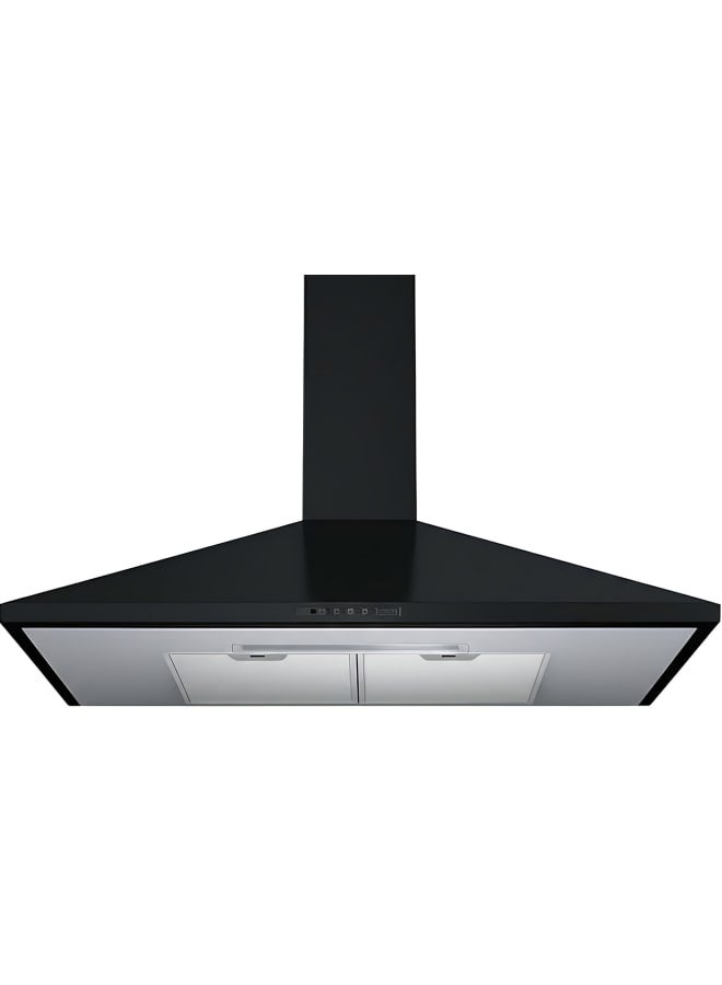 فابر Kitchen Cooker Hood, 90 cm Wall-Mount, 380 m³/h Suction Power, 3-Speed , LED Lighting, Black Stainless Steel, VALUE PB BK A90 ( Made in Italy ) Wall Fixed 145 W 320.0557.544 Steel - Black - Image 1