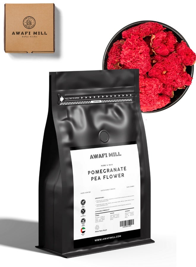 أباميك أزهار الرمان المجففة من أوافي ميل لشاي الأعشاب | مشروب زهري لاذع، بلون وردي ياقوتي | نباتي - 500 غرام | 17.6 أونصة - Image 1