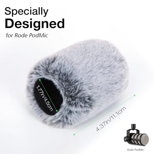 SUNMON Rode PodMic Pop Filter, Furry Microphone Cover Wind and Noise Reduction, Microphone Covers Foam Compatible with Rode PodMic by SUNMON - Image 4