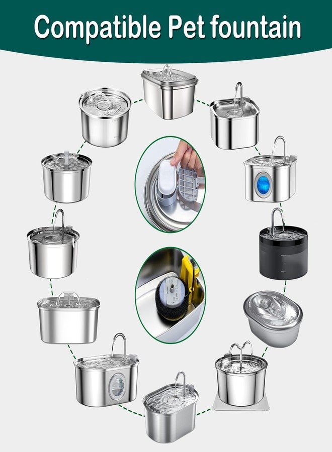 KANCHOU Cat Water Fountain Filters,Cat Fountain Replacement Filters for Stainless Steel 108oz/3.2L&67oz/2L Adjustable Water Flow Pet Water Fountain,Dog Water Fountain (16+16 Pack) - Image 2