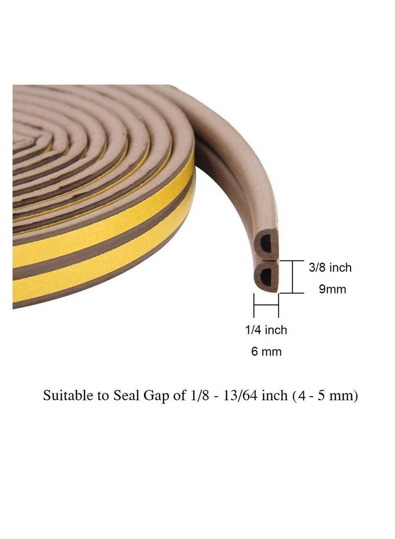 2Pack Self-Adhesive Foam Weather Strip Door Seal Soundproof Seal Strip Insulation Epdm D Type - Image 4