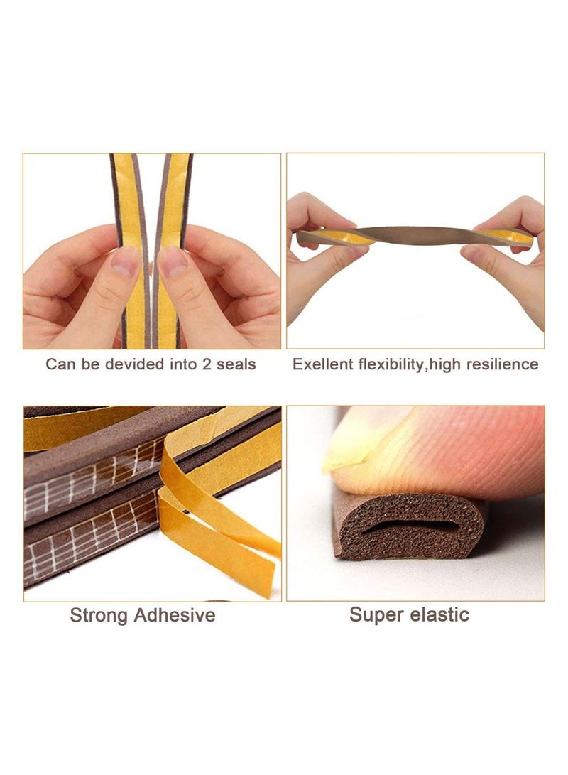 2Pack Self-Adhesive Foam Weather Strip Door Seal Soundproof Seal Strip Insulation Epdm D Type - Image 3