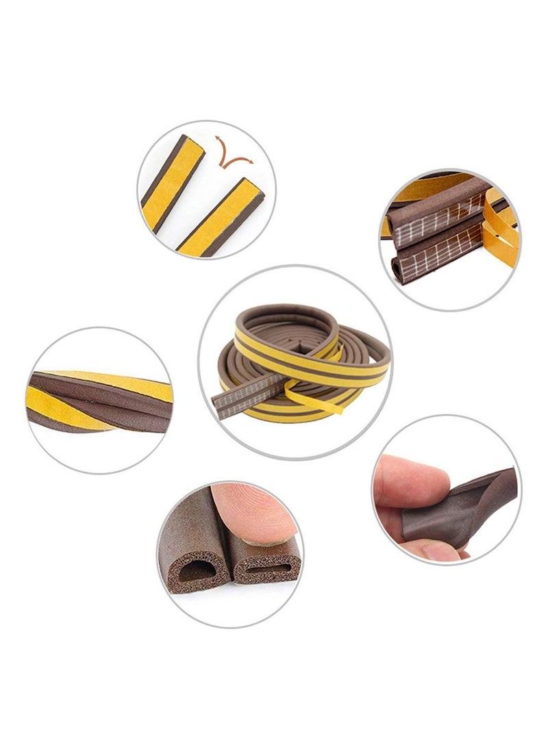 2Pack Self-Adhesive Foam Weather Strip Door Seal Soundproof Seal Strip Insulation Epdm D Type - Image 2