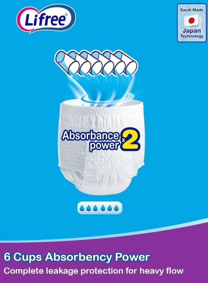 Lifree Slim Culotte Adult Diaper Pants High Absorbency Capacity Up to 3 Cup Megabox 56 Pieces (XL Size)