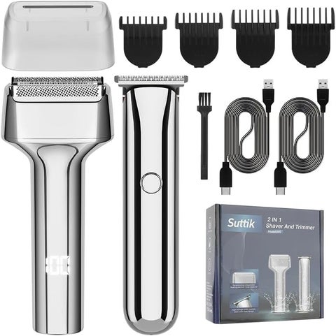 Hair Clippers for Men Mens Foil Shaver Cordless Zero Gapped Trimmer  Beard Trimmer 2 in 1 Hair Trimmers and Shaver for Men Kit Silver