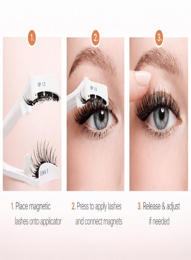 HOYEHOLA Korean Style Magnetic Eyelashes No Glue | Natural Looking Reusable False Lashes with Applicator | Lightweight Magnetic Lashes for Daily & Party Makeup - Image 5