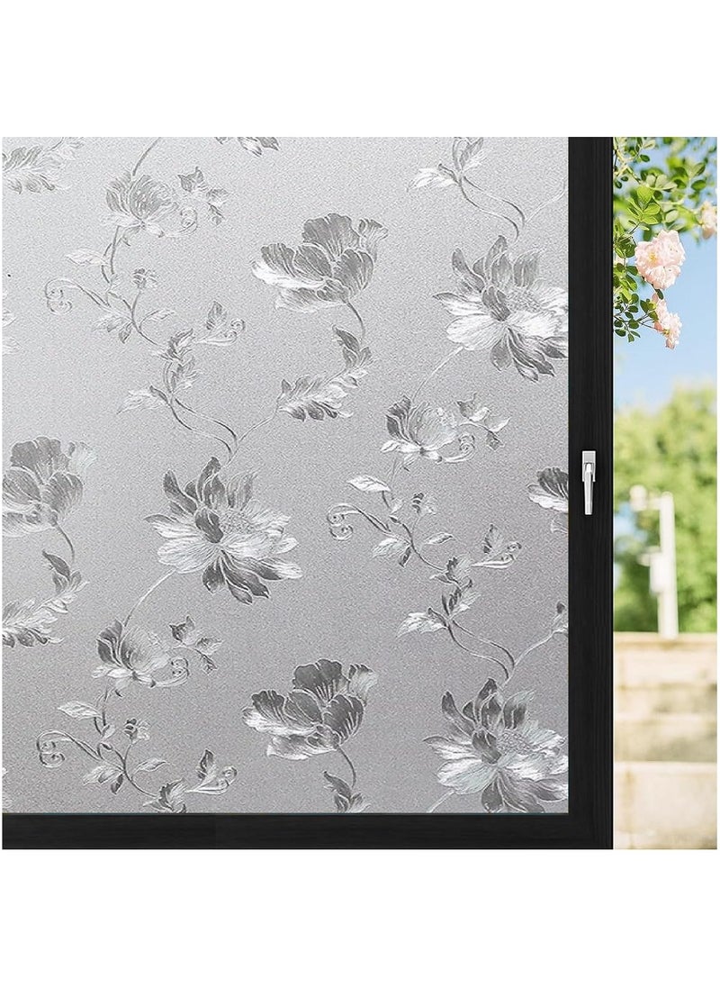 CHIPAK CHIPAK Vinyl Frosted Window Self Adhesive Privacy Glass Film for Window Glass Decorative Window Sticker Wallpaper Vinyl Sheet for Glass Door Bathroom Home Window Embossed Design 24x12 Inch 