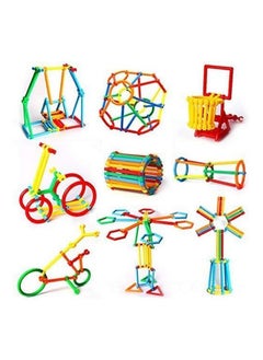 Creative Puzzle Block 140 Pieces Smart Diy Stick Toys Assembly Colorful Educational Building Smart City Blocks With Wheels For Kids (3+ Years)