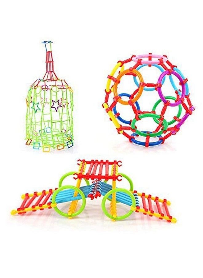 NHR - Creative Puzzle Block 140 Pieces Smart Diy Stick Toys Assembly Colorful Educational Building Smart City Blocks With Wheels For Kids (3+ Years) - Image 1