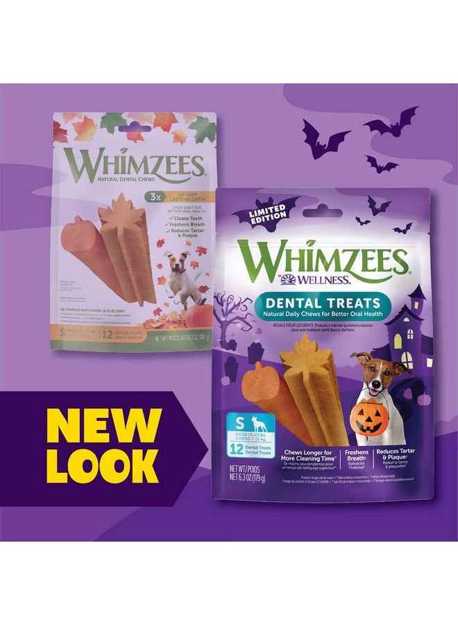 ويمزيس علكات الأسنان الطبيعية Whimzees by Wellness Halloween للكلاب، مكافآت تدوم طويلاً، خالية من الحبوب، منعشة للنفس، سلالات صغيرة، 12 قطعة - Image 1