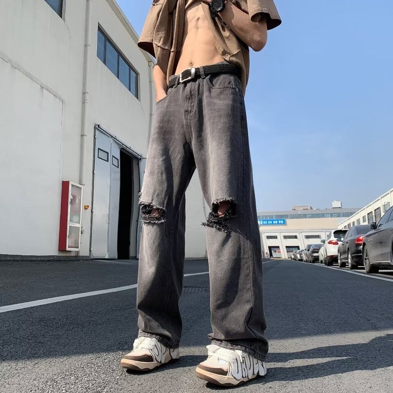 Unisex Classic Denim Jeans Loose Fit Daily Outdoor Wear - Image 2