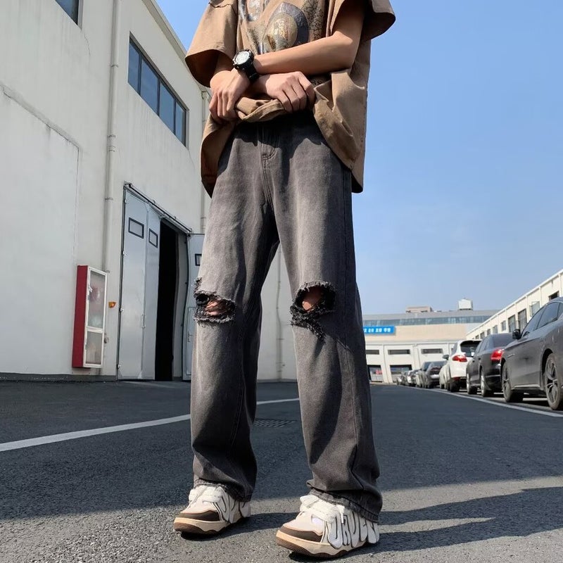 Unisex Classic Denim Jeans Loose Fit Daily Outdoor Wear - Image 1