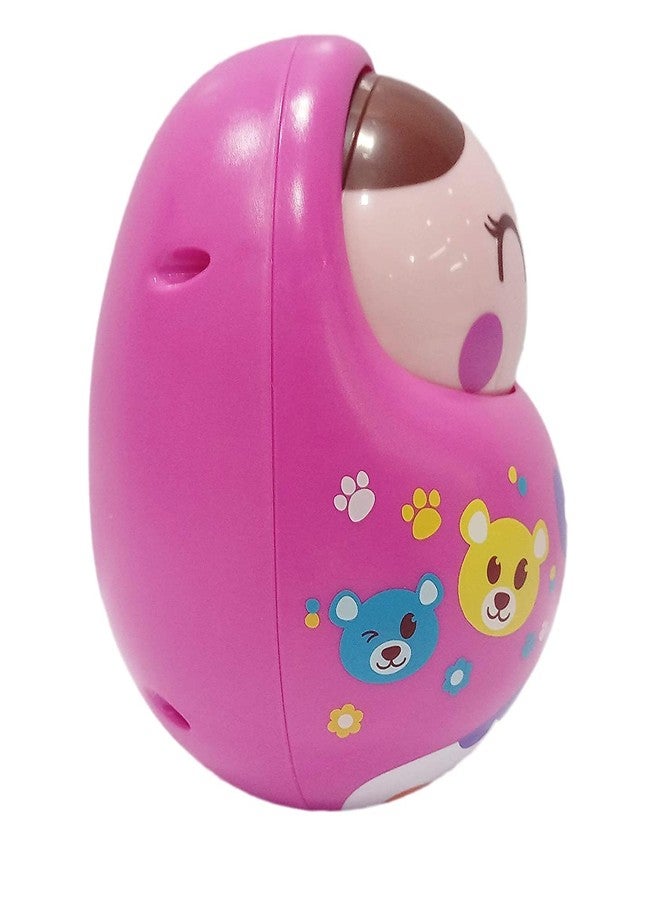 Dezva Cute Push and Shake Tumbler Doll 3 Month Old Baby Toys with Shaking Nod Function and Sweet Tones Infants Toys (Multicolor) - Image 2