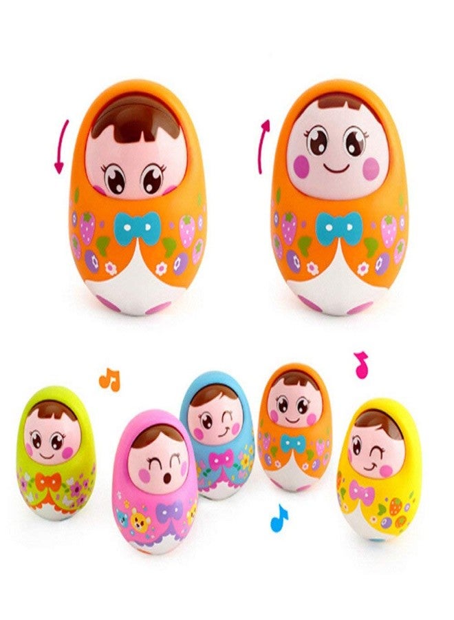 Dezva Cute Push and Shake Tumbler Doll 3 Month Old Baby Toys with Shaking Nod Function and Sweet Tones Infants Toys (Multicolor) - Image 3
