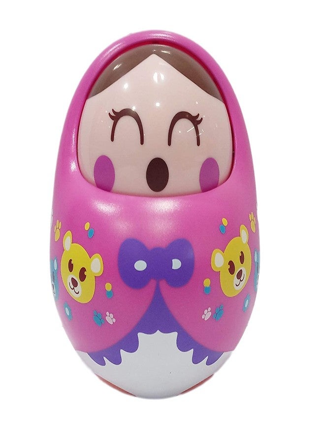 Dezva Cute Push and Shake Tumbler Doll 3 Month Old Baby Toys with Shaking Nod Function and Sweet Tones Infants Toys (Multicolor) - Image 1