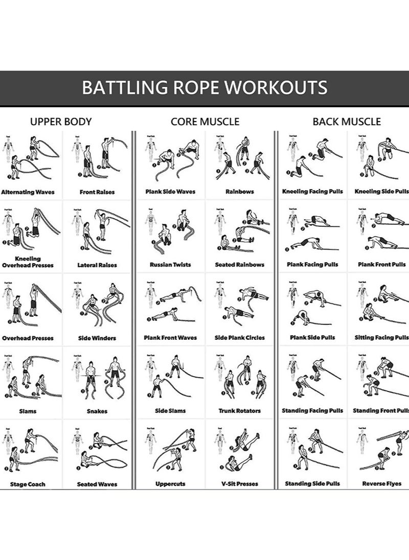 COMMANDO Heavy-Duty 9 Meter Battle Rope - Strength Training, Wear-Resistant  - Image 3