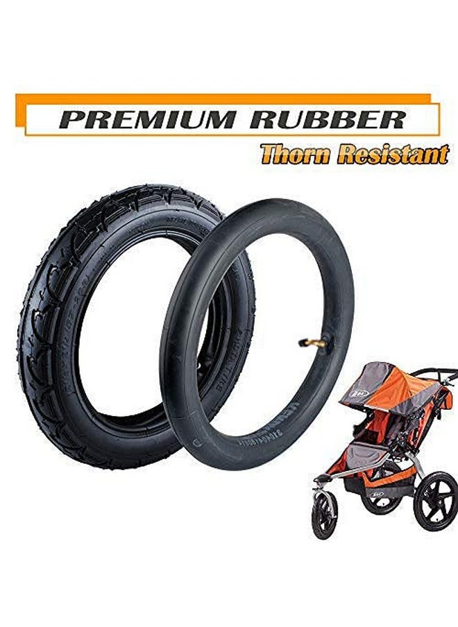 Wadoy - 12 1/2 X2 1/4 Tire And Tube Set And 12.5'' X 1.75/2.15 Front Wheel Compatible With Bob Stroller Revolution Se Pro Flex Jogging Duallie Stroller Heavy Duty Thorn Resistant Front Wheel Inner Tire - Image 1
