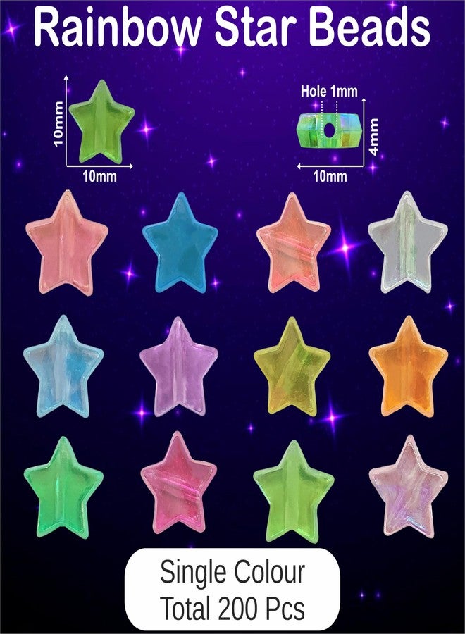 INDIKONB Rainbow Shine Acrylic Star Charms for Jewellery Making | Multicolour Plastic Shapes for Bracelet Craft, Phone Charm, DIY Projects & Kids Art (Green) - Image 3