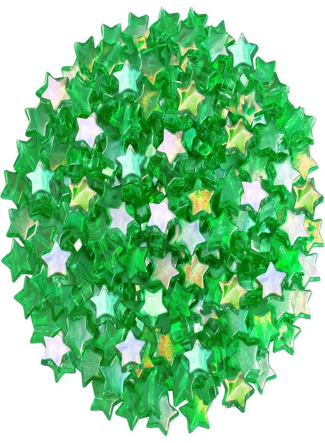 INDIKONB Rainbow Shine Acrylic Star Charms for Jewellery Making | Multicolour Plastic Shapes for Bracelet Craft, Phone Charm, DIY Projects & Kids Art (Green) - Image 1