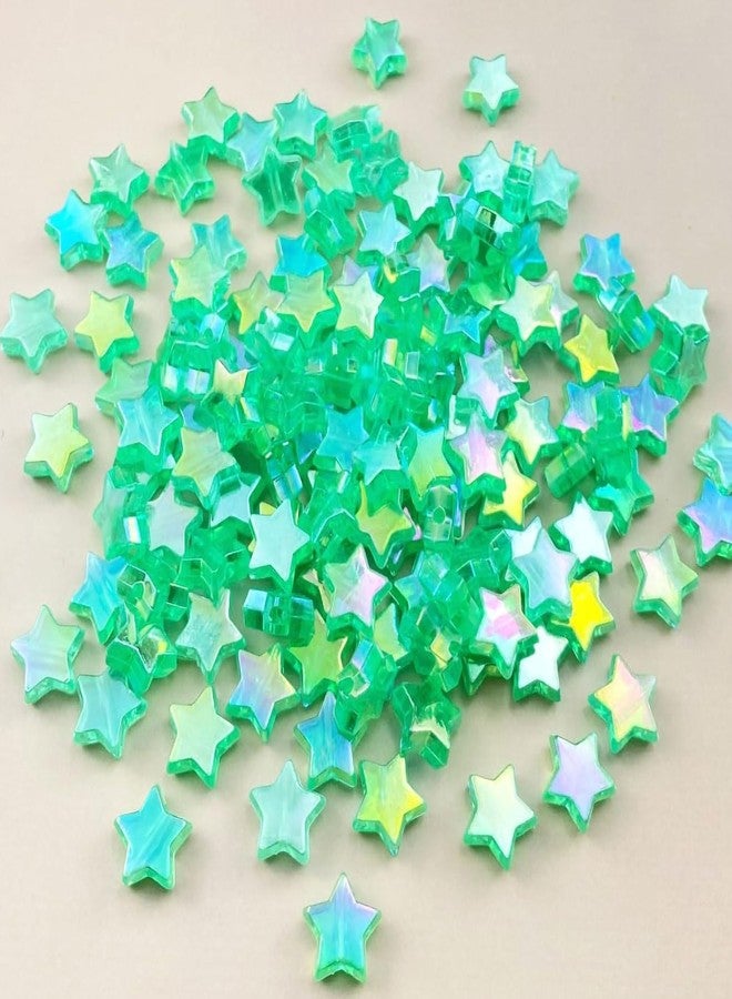 INDIKONB Rainbow Shine Acrylic Star Charms for Jewellery Making | Multicolour Plastic Shapes for Bracelet Craft, Phone Charm, DIY Projects & Kids Art (Green) - Image 2