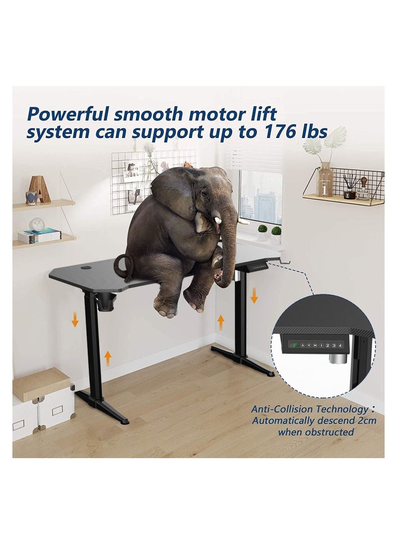 Royal Polar RoyalPolar Sit Stand Home Office Ergonomic Electric Standing Desk Lifting Computer Desk Intelligent Workstation with 4 Height Memory Controller with Headphone Hook 140CM, Black  - Image 4
