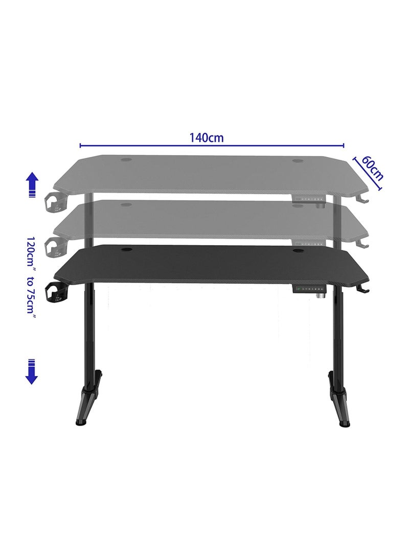 Royal Polar RoyalPolar Sit Stand Home Office Ergonomic Electric Standing Desk Lifting Computer Desk Intelligent Workstation with 4 Height Memory Controller with Headphone Hook 140CM, Black  - Image 2