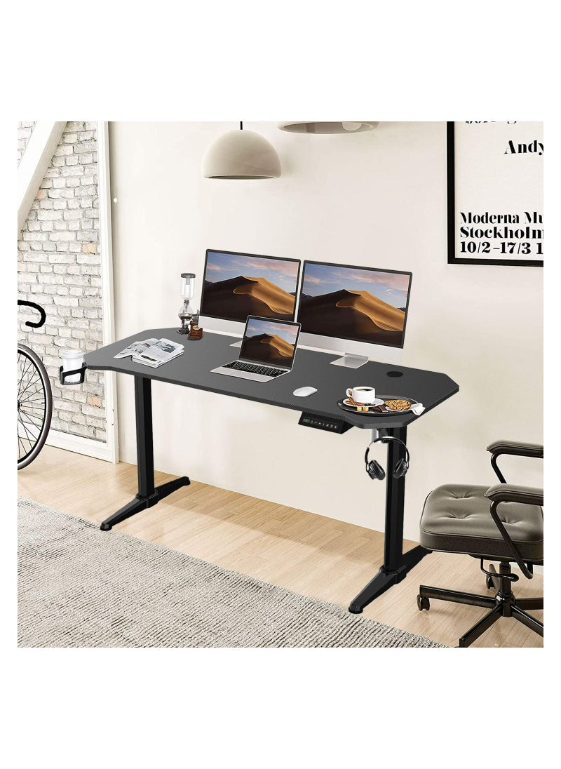 Royal Polar RoyalPolar Sit Stand Home Office Ergonomic Electric Standing Desk Lifting Computer Desk Intelligent Workstation with 4 Height Memory Controller with Headphone Hook 140CM, Black  - Image 5