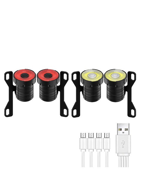 LED Skateboard Lights USB Rechargeable Skateboard Longboard Front and Rear Light Set with 4-in-1 Charging Cable
