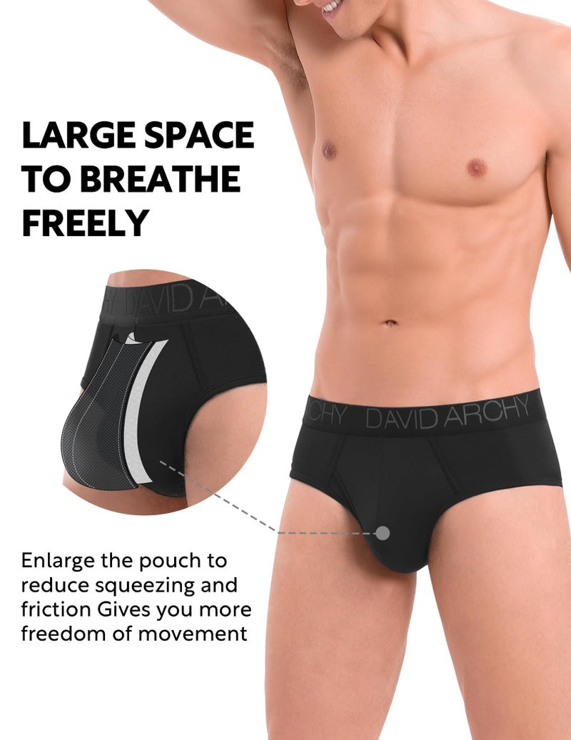 DAVID ARCHY Men's Underwear Briefs Rayon Made from Bamboo Wicking-Moisture Support Pouch Soft Underwear for Men - Image 2