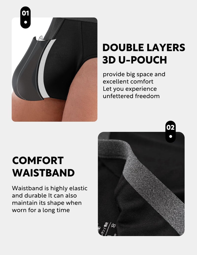 DAVID ARCHY Men's Underwear Briefs Rayon Made from Bamboo Wicking-Moisture Support Pouch Soft Underwear for Men - Image 4