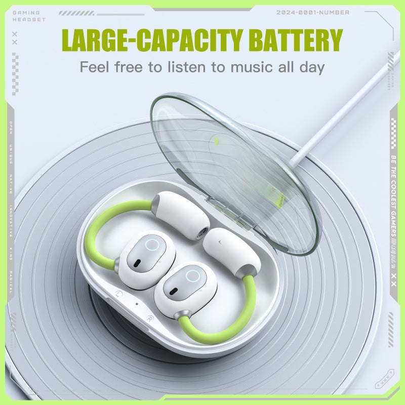 True Wireless Bluetooth Headset: BT5.4 Fast Stable Connection, Bass Enhancement Immersive Sound, Fully Open Breathable Design - Directional Sound Leakage Reduction, Ergonomic Secure Fit, Lightweight T - Image 5