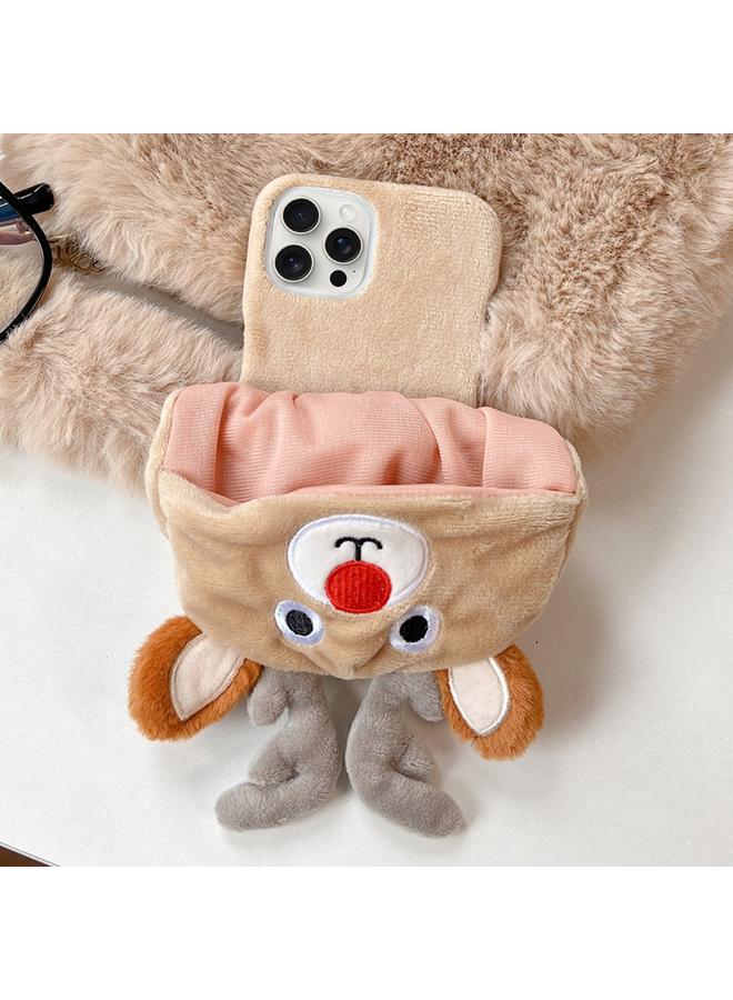 S-TOP Case For iPhone 16 Pro Max Reindeer Hat Plush Full Coverage Phone Case - Image 1