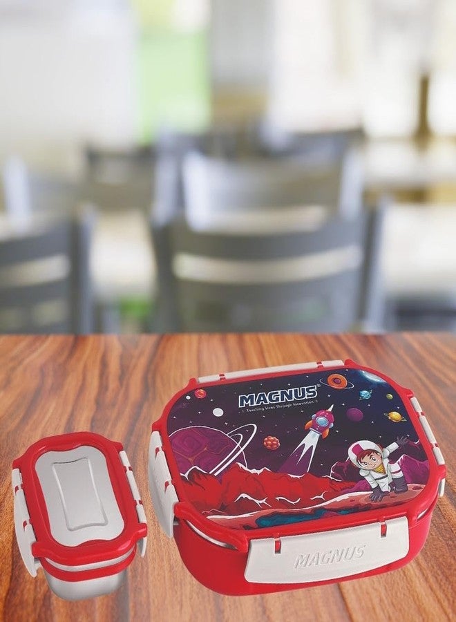 Magnus Spike Kids SP Red Lunchbox - 800ml Stainless Steel Tiffin & 150ml Container | Airtight, Leakproof Lunch Box | Easy Carry for Boys & Girls | Lunch Box for Kids & Office Men - Image 5